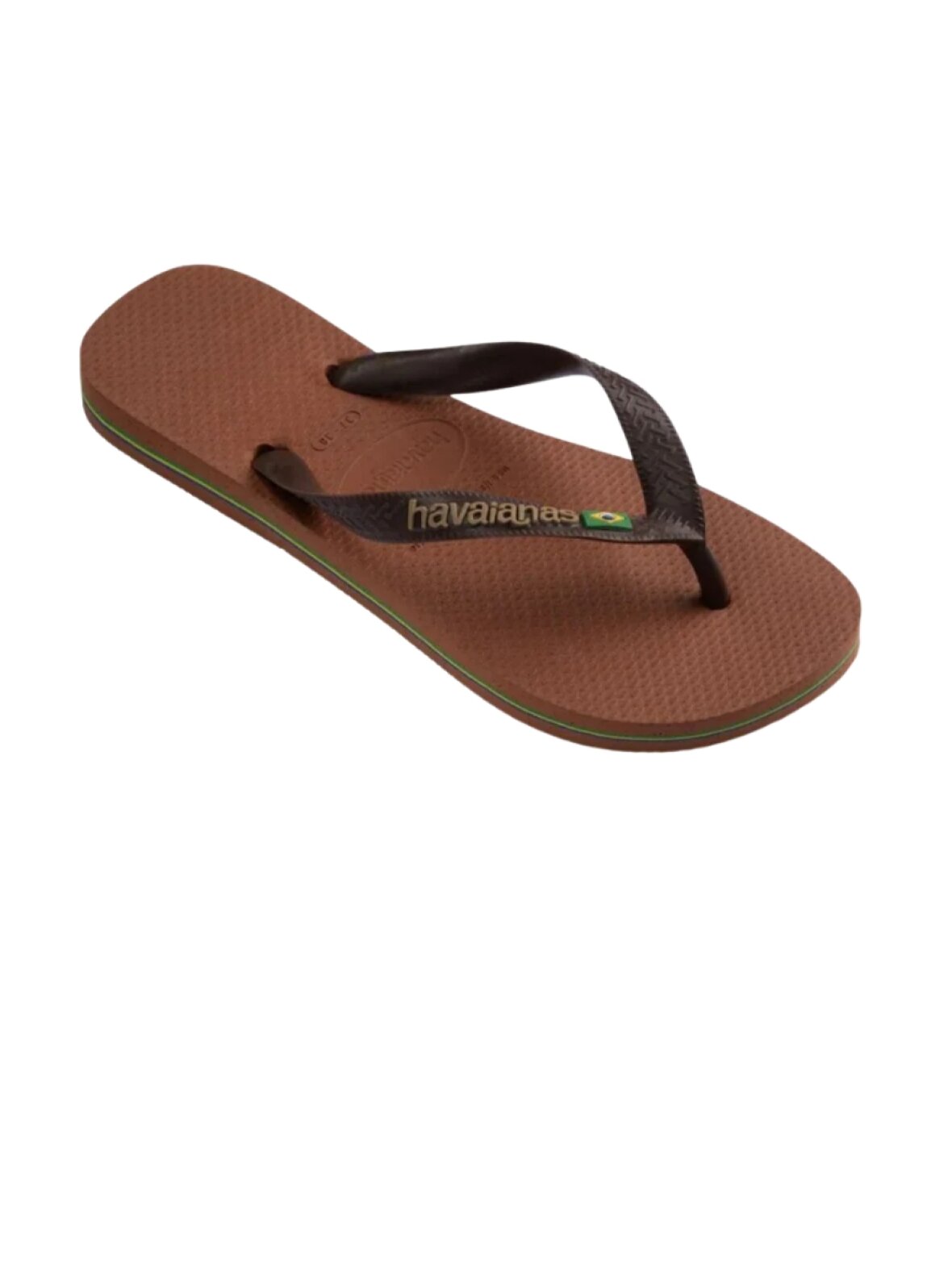 Hav Brasil Logo Flip Flops - Rust/Coffee