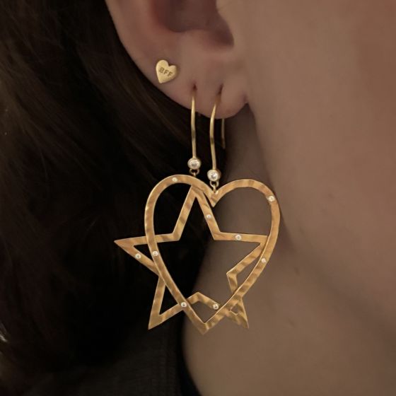 Shining star earring gold