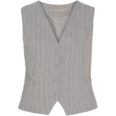 Solveig vest light grey stripe