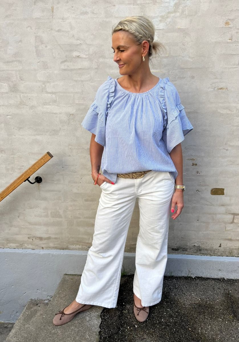 MilicaGO blouse blue-offwhite