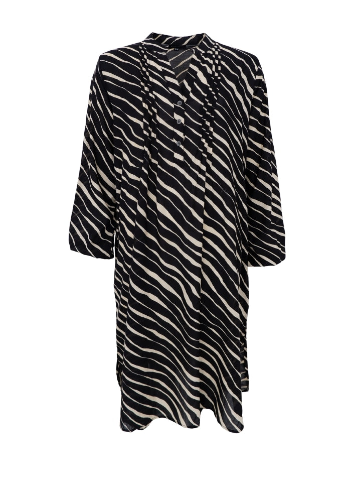 Stella pleat tunic dress black zebra