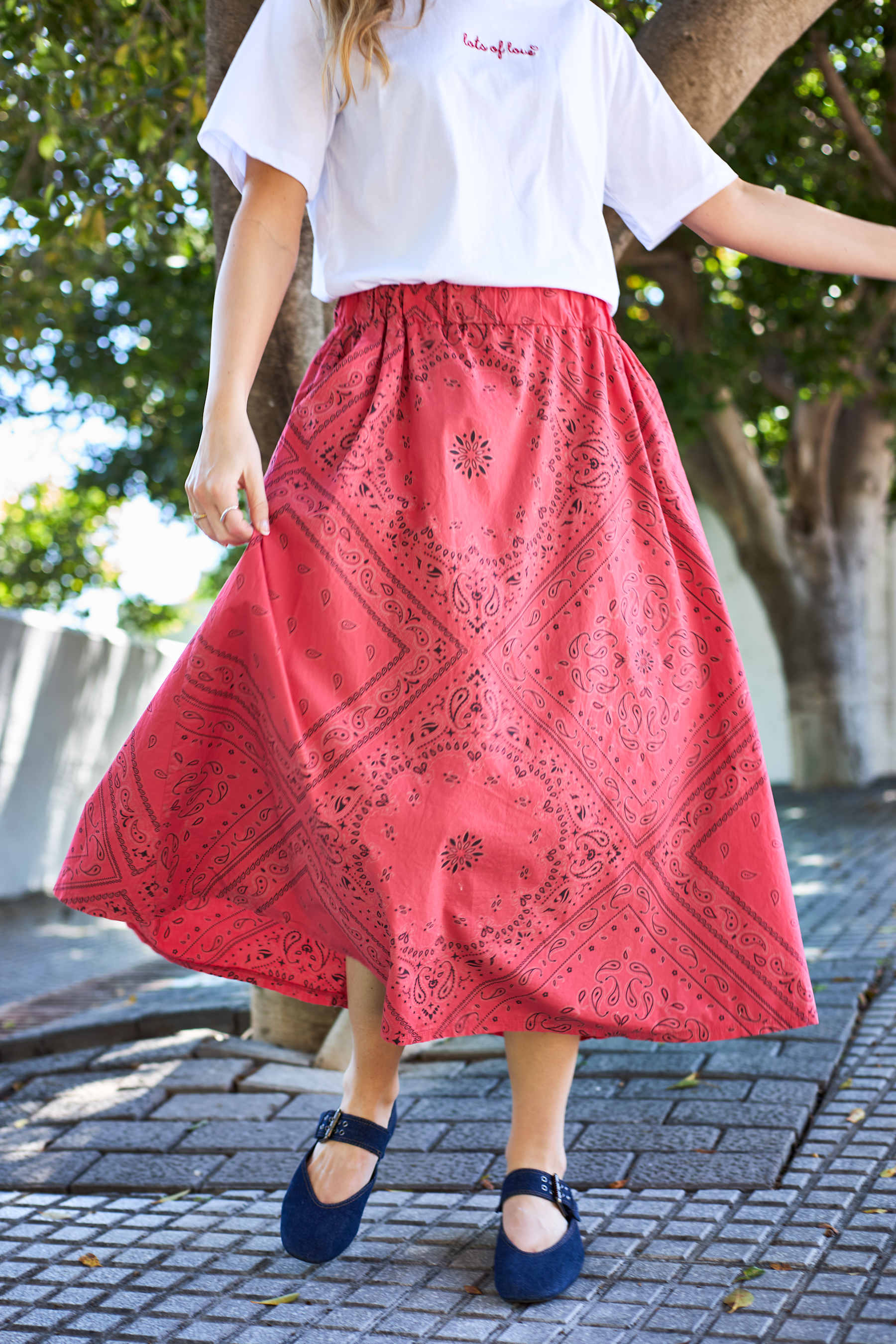 ABBIE Skirt - Red Paisley