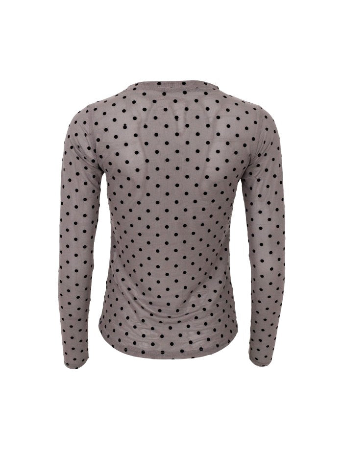 Jennie dotted mesh blouse grey