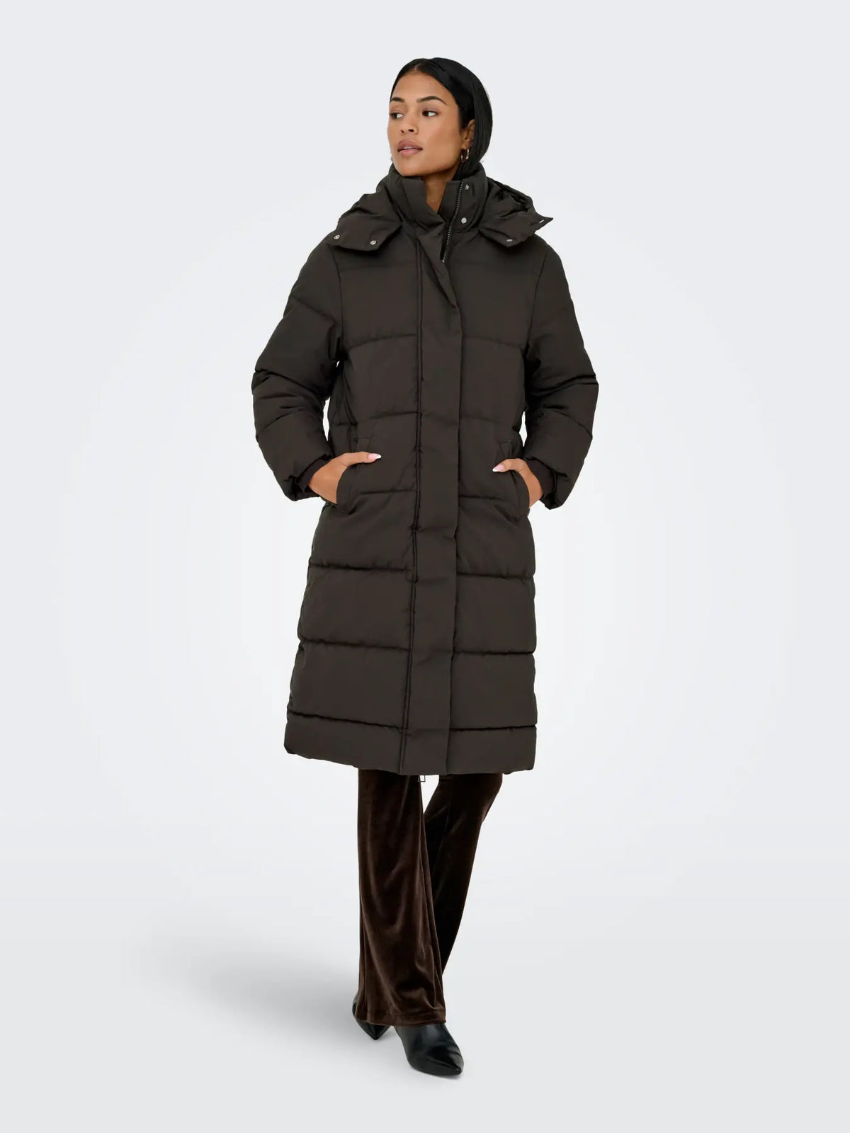 MAJA LONG PADDED JACKET - Chocolate Torte