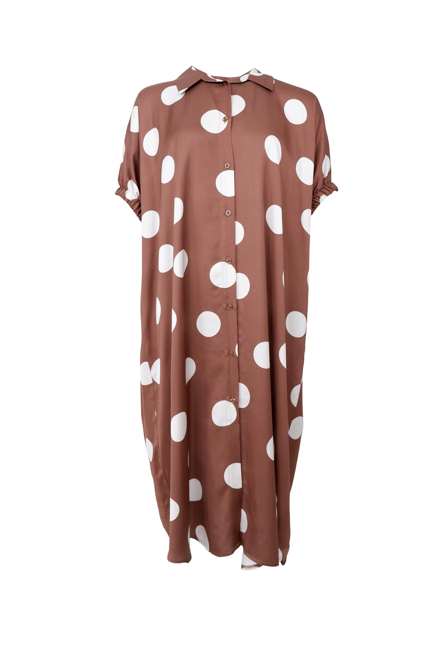 MABEL satin dress - Mocca Dot