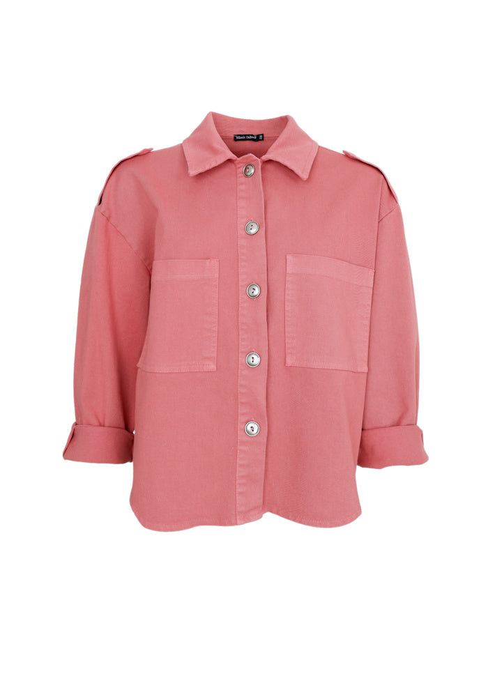 Tully shirt jacket dust rose