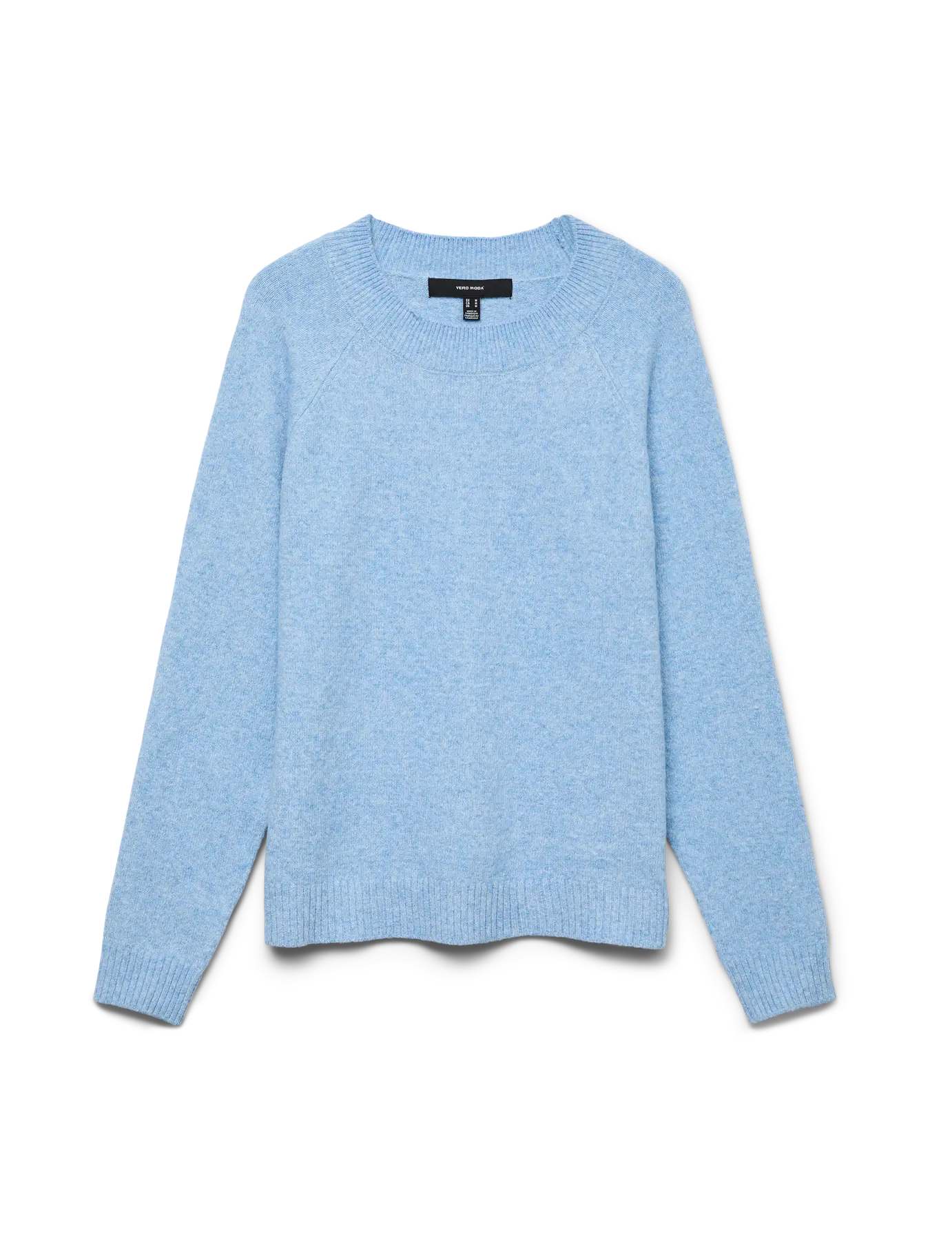 DOFFY O-NECK BLOUSE - Blue Jasper MELANGE