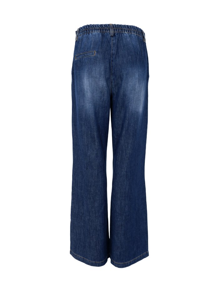 Nettie box pant dark blue wash