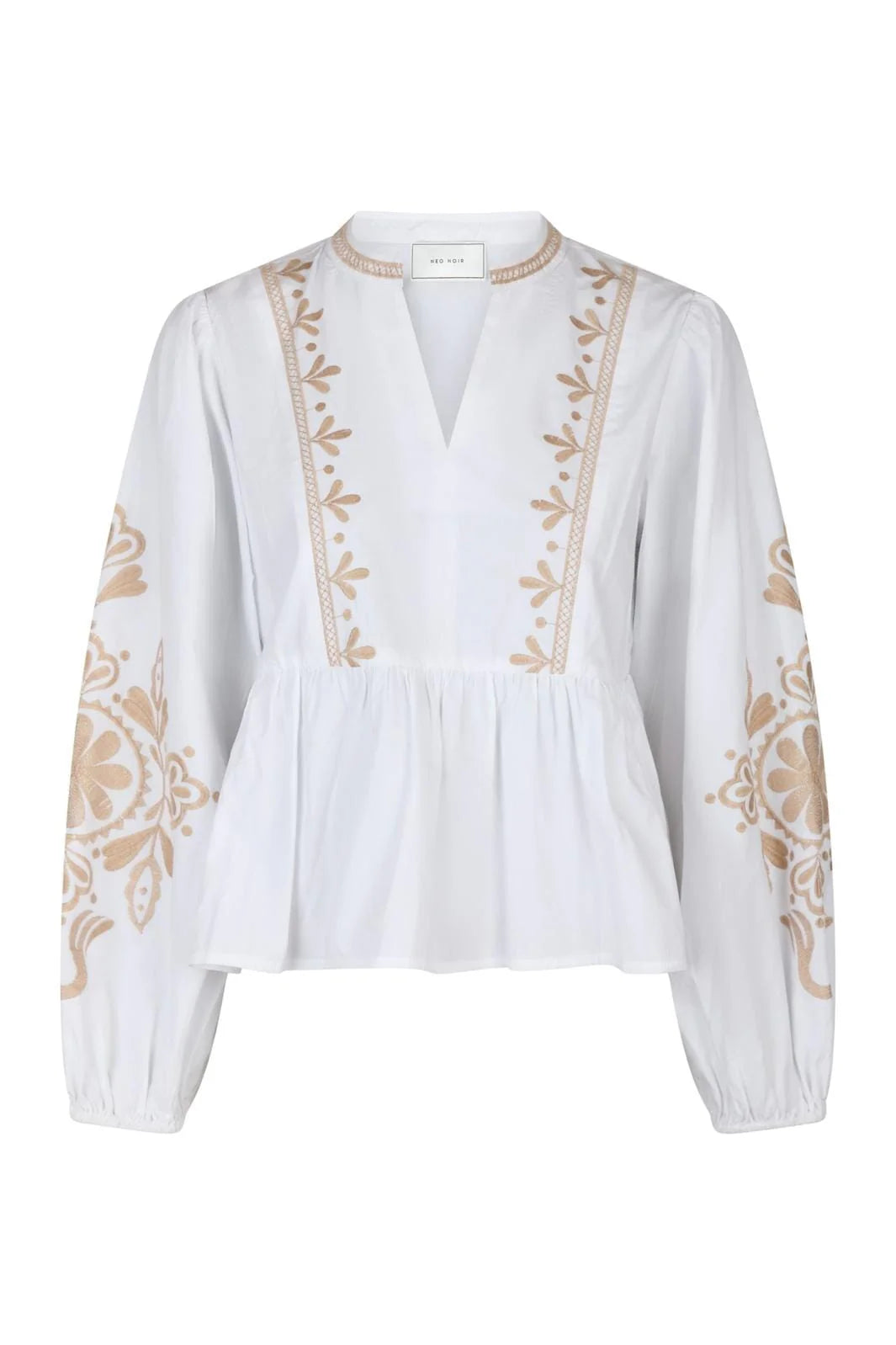 Ginia emb blouse off white