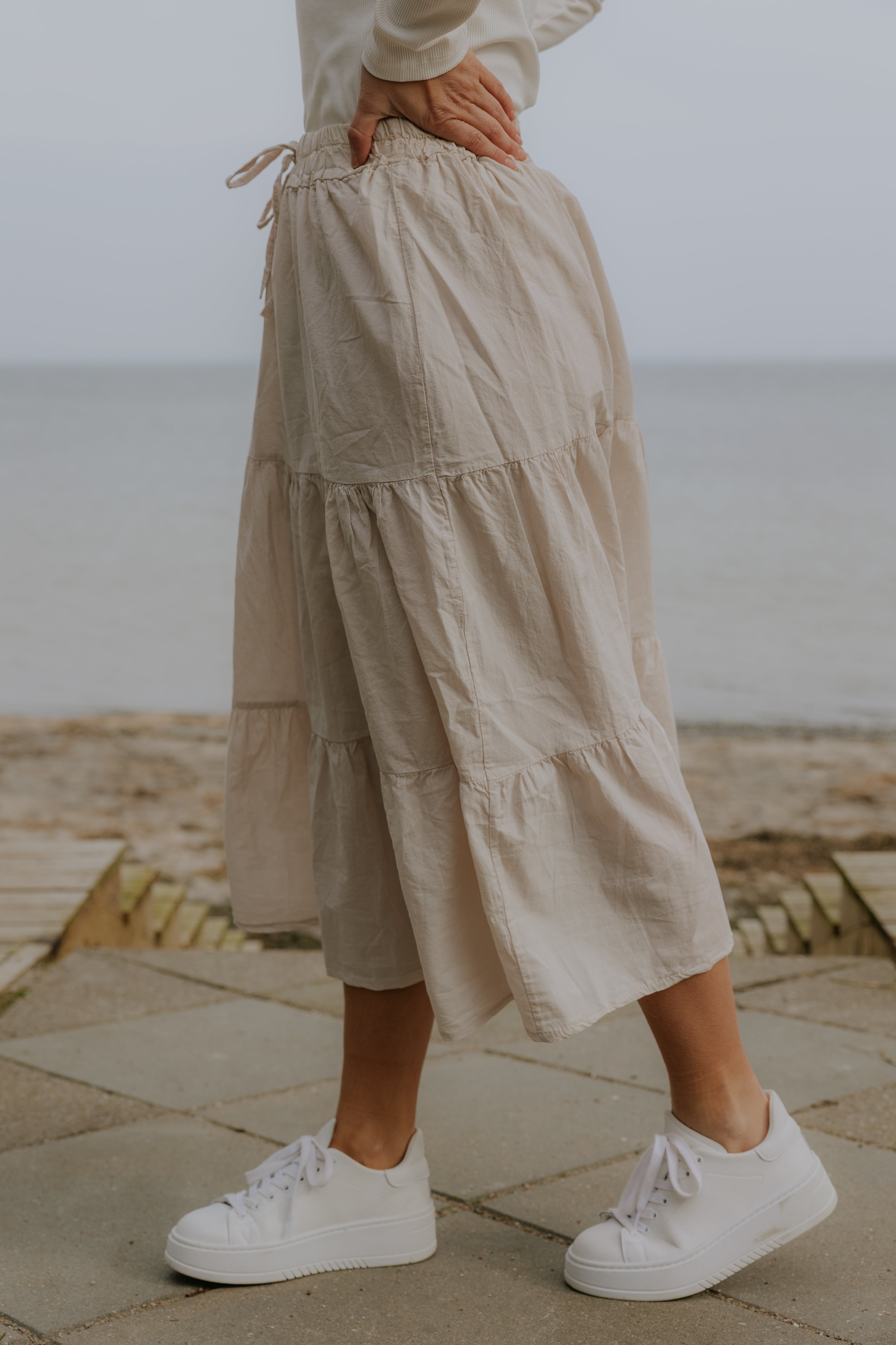 FÖRORDER-Summer Vibe Kjol - Beige