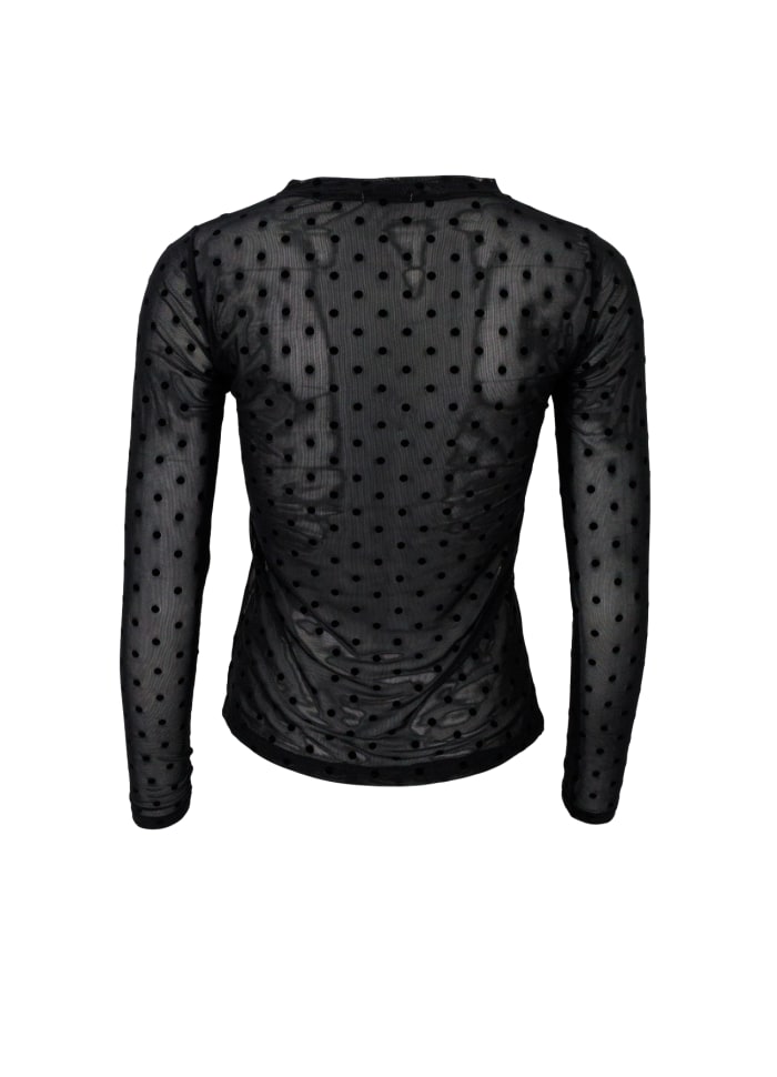 Jennie dotted mesh blouse black