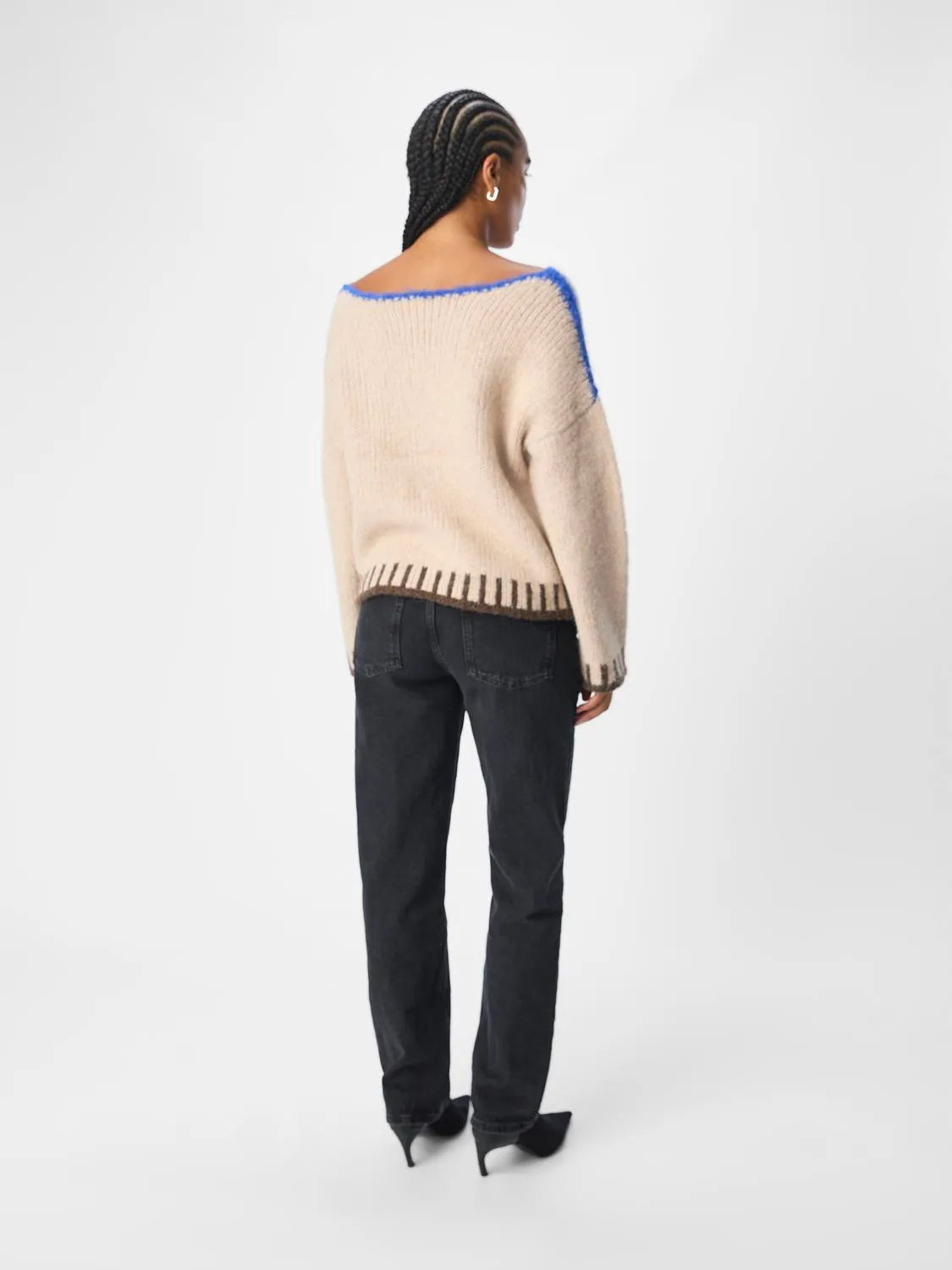 Tallira L/S knit pullover white sand