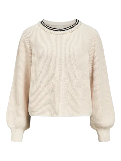 Perla lo knit pullover white sand