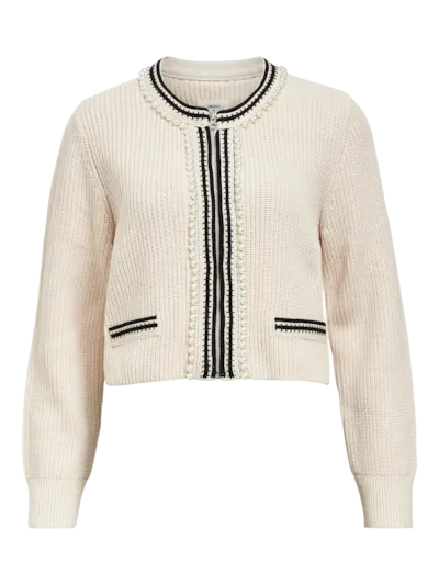 Perla re knit cardigan white sand