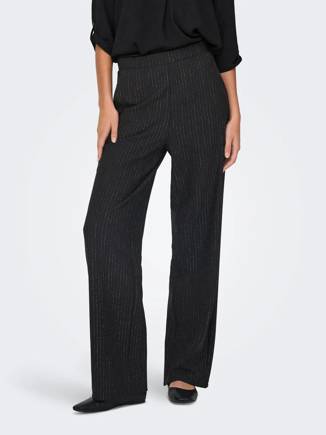 Mary Geggo lurex pant silver pin