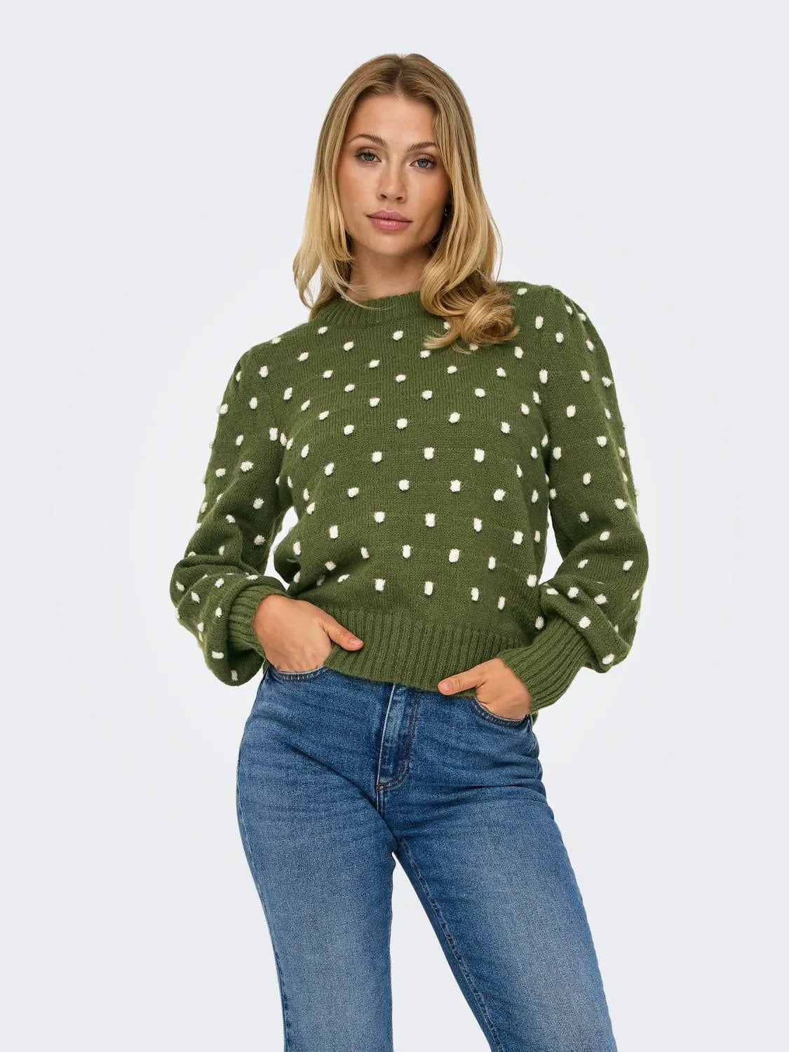 Sigrid life L/S knit dot winter moss