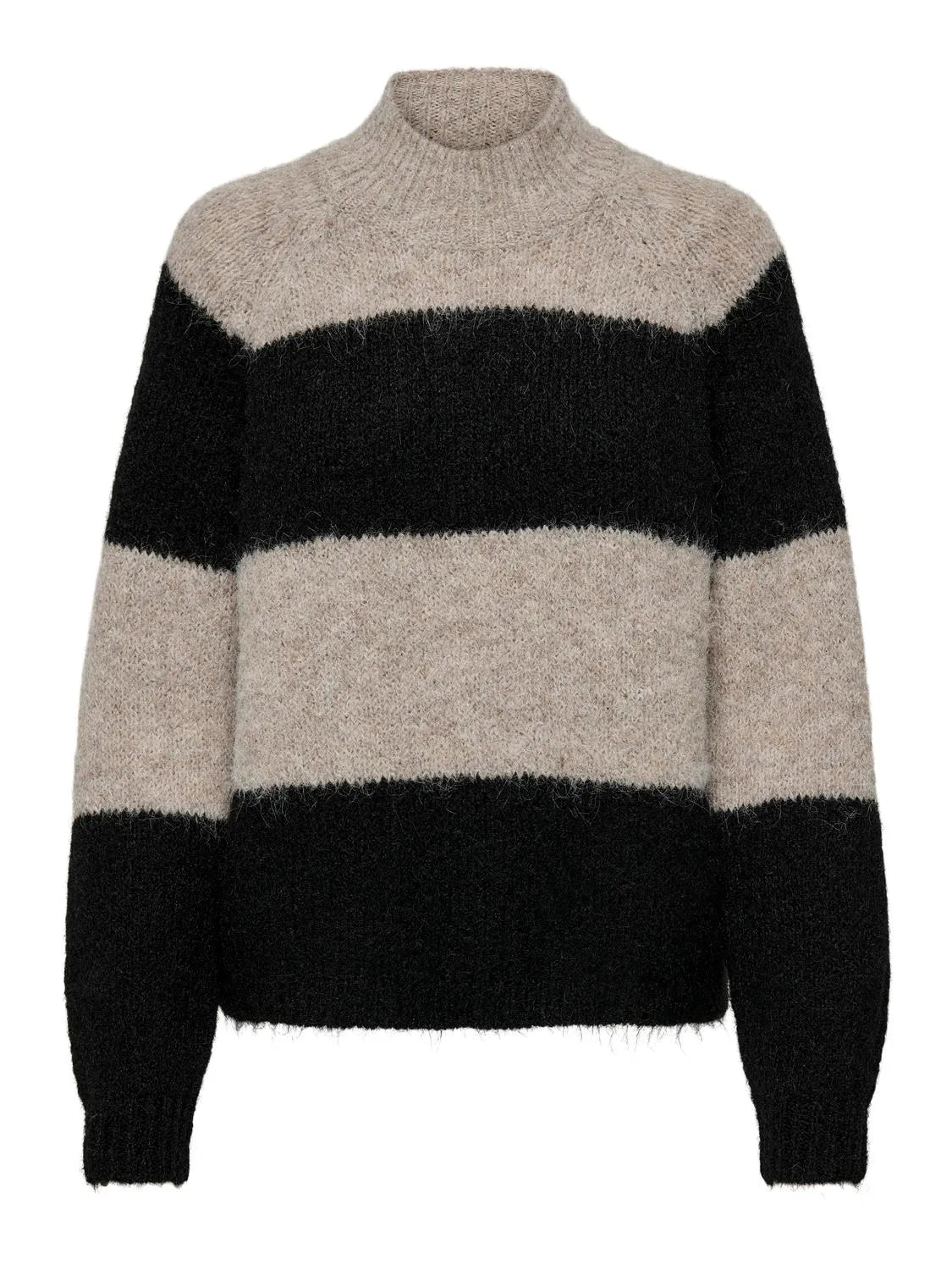 Zoey life L/S raglan knit chateau gray/stripes black