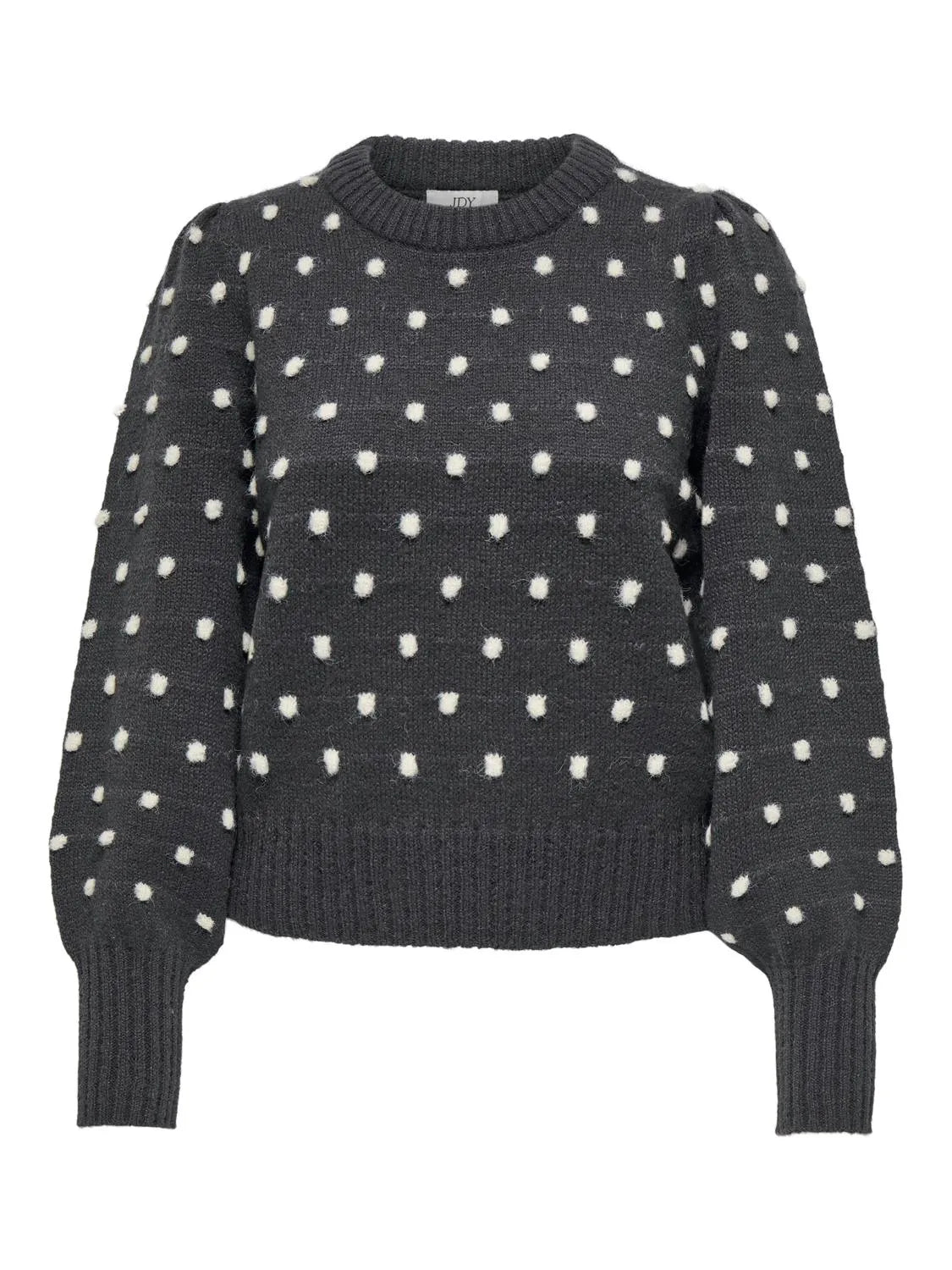 Sigrid life L/S knit dot dark grey melange