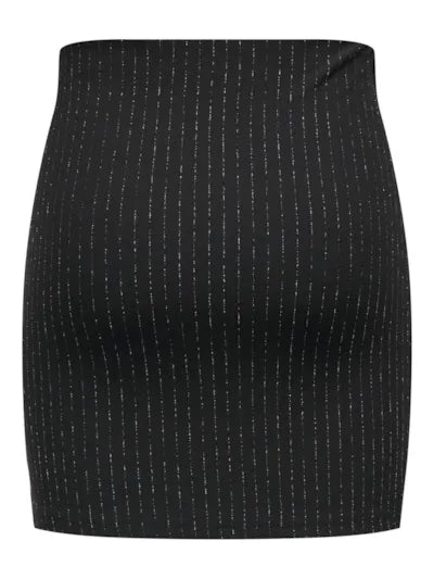 Mary lurex mini skirt black silver pinstripe