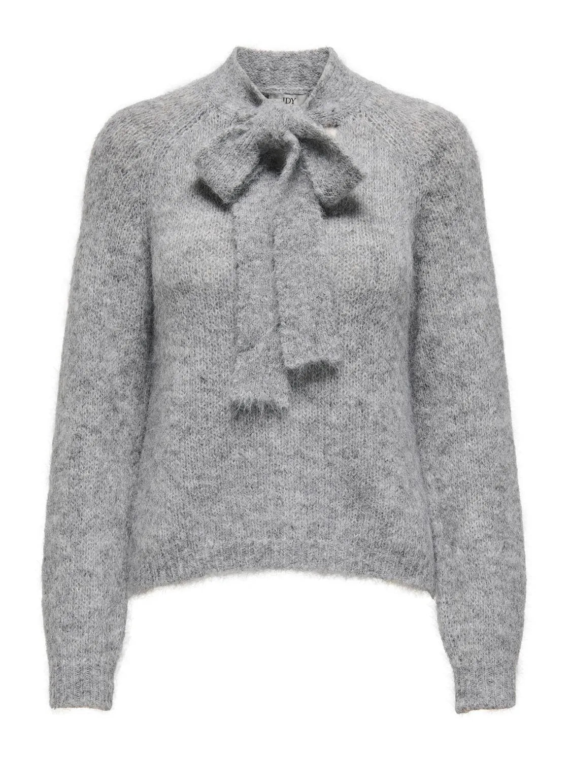 Zoey life bow pullover light grey melange