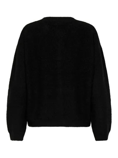 Lumi life o-neck cardigan knit black