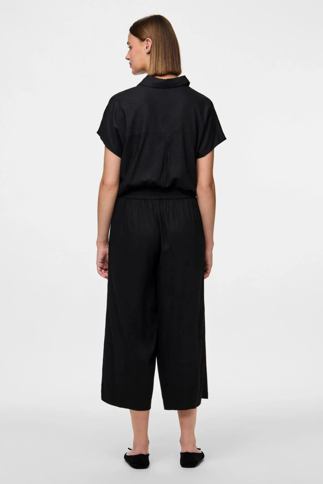 Pia wide culotte pants black