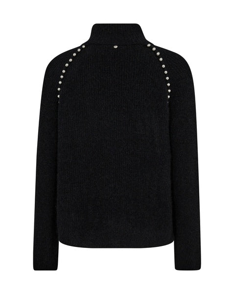 Zora bead highneck knit black