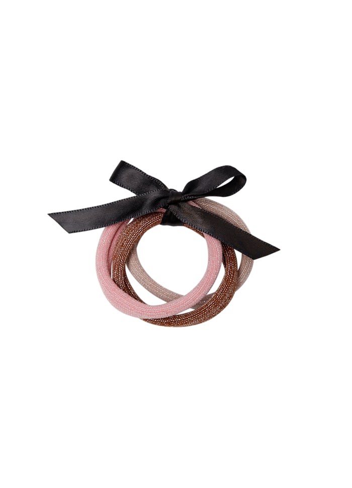 Tamira elastics 3 pcs. set brown/rose mix