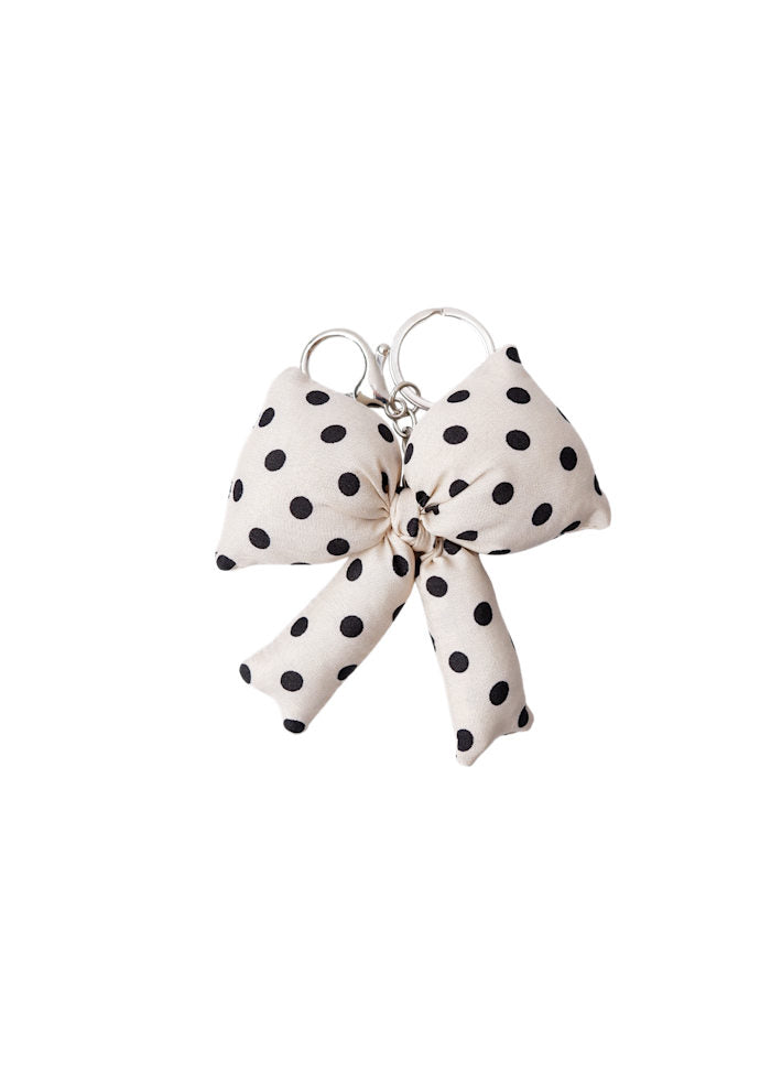 Polka bow keyhanger white dot