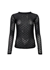 Jennie dotted mesh blouse black