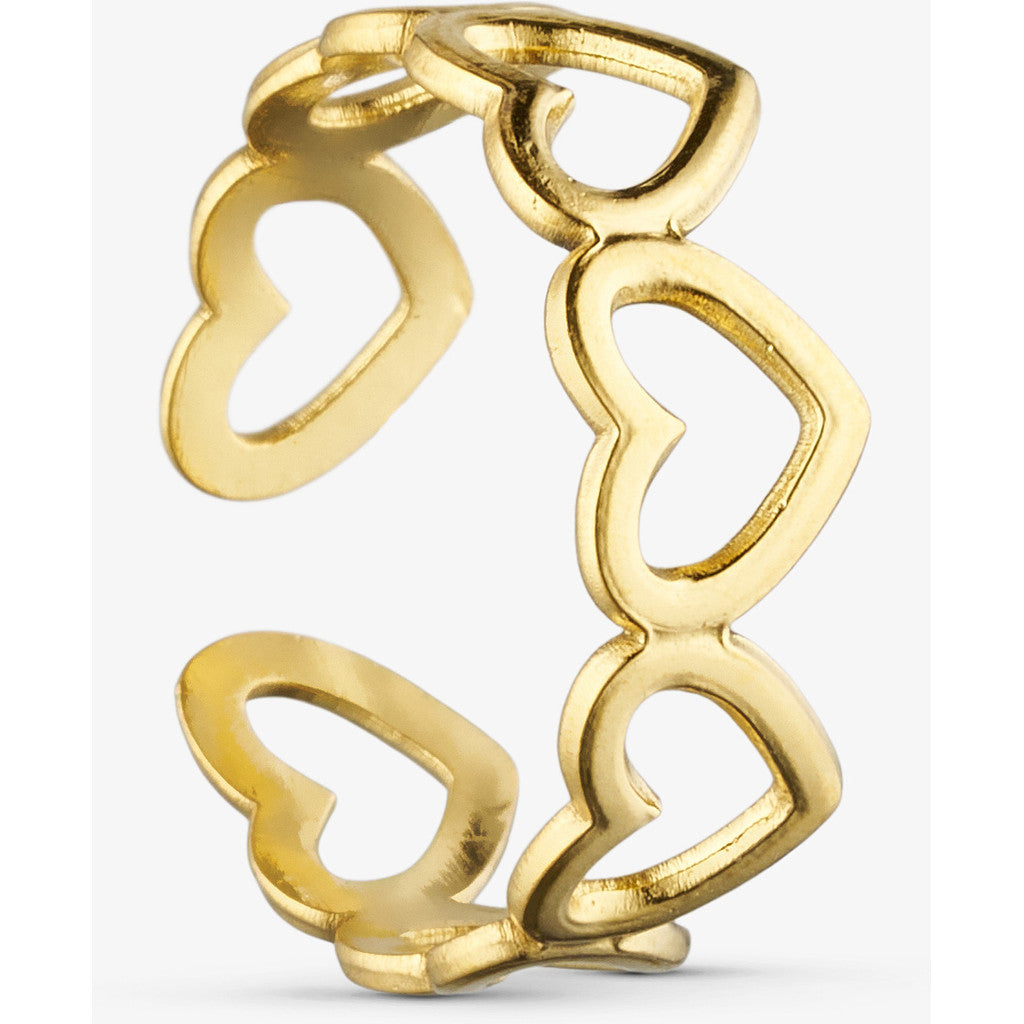 Love Heart Ring - 18 karat guldbelagt