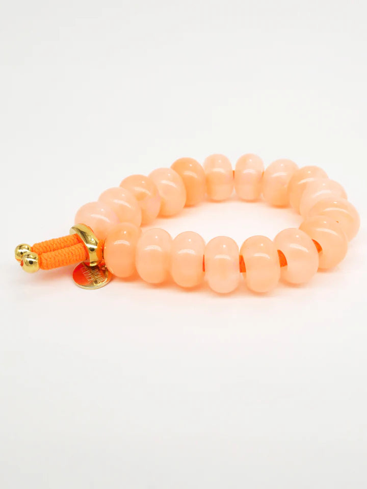 Colored elastic and donut beads - Orange