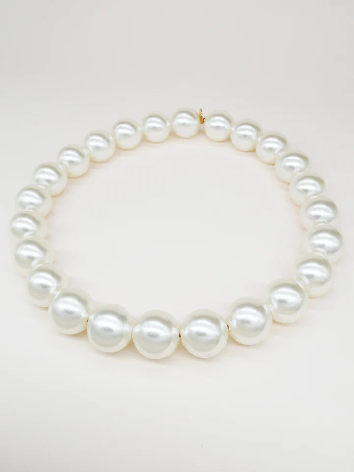 Shell Bichou Round Necklace - Pearl