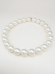 Shell Bichou Round Necklace - Pearl