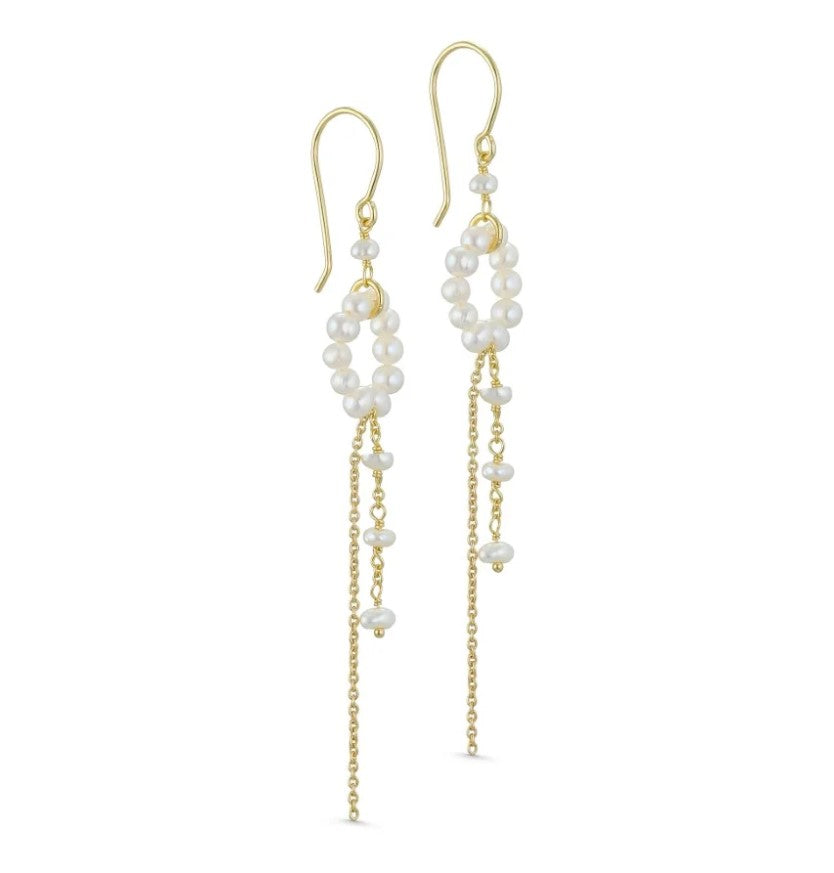 Pure by nat hook earring with white pearls