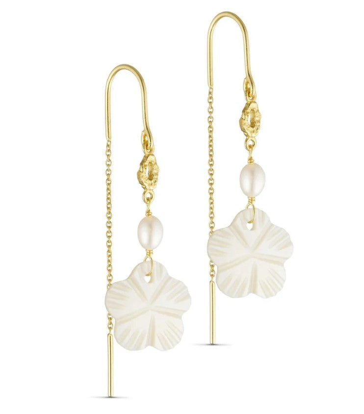 Pure by nat earrings with flower pearl