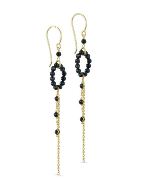 Pure by nat hook earring with black pearls