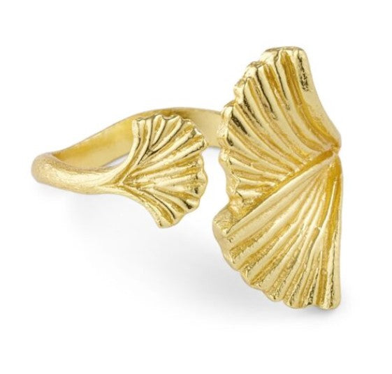 Pure by nat leaf ring gold