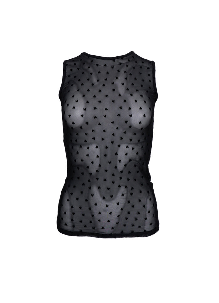 Isole love mesh tanktop black heart