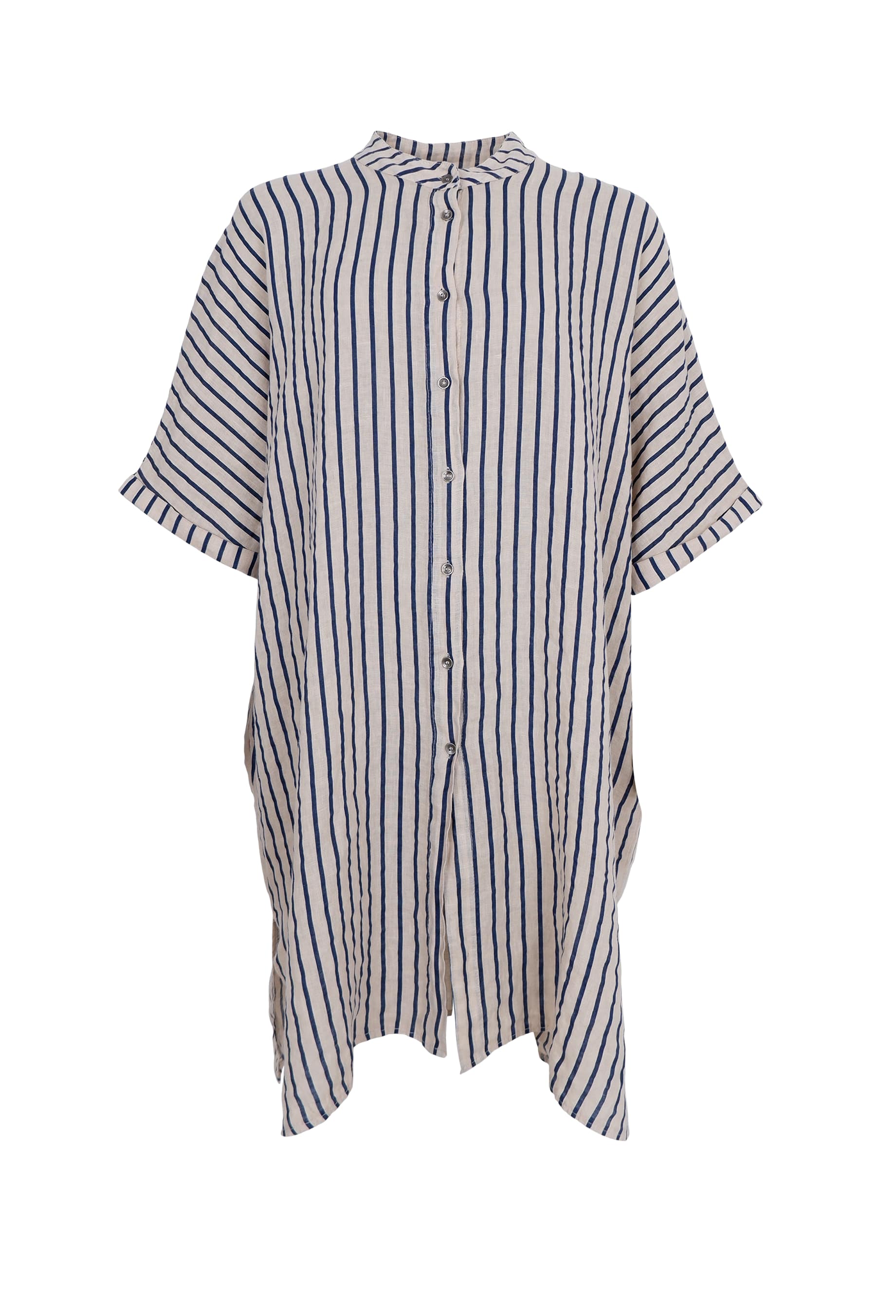 MELINA Linen Tunic - Navy Stripe