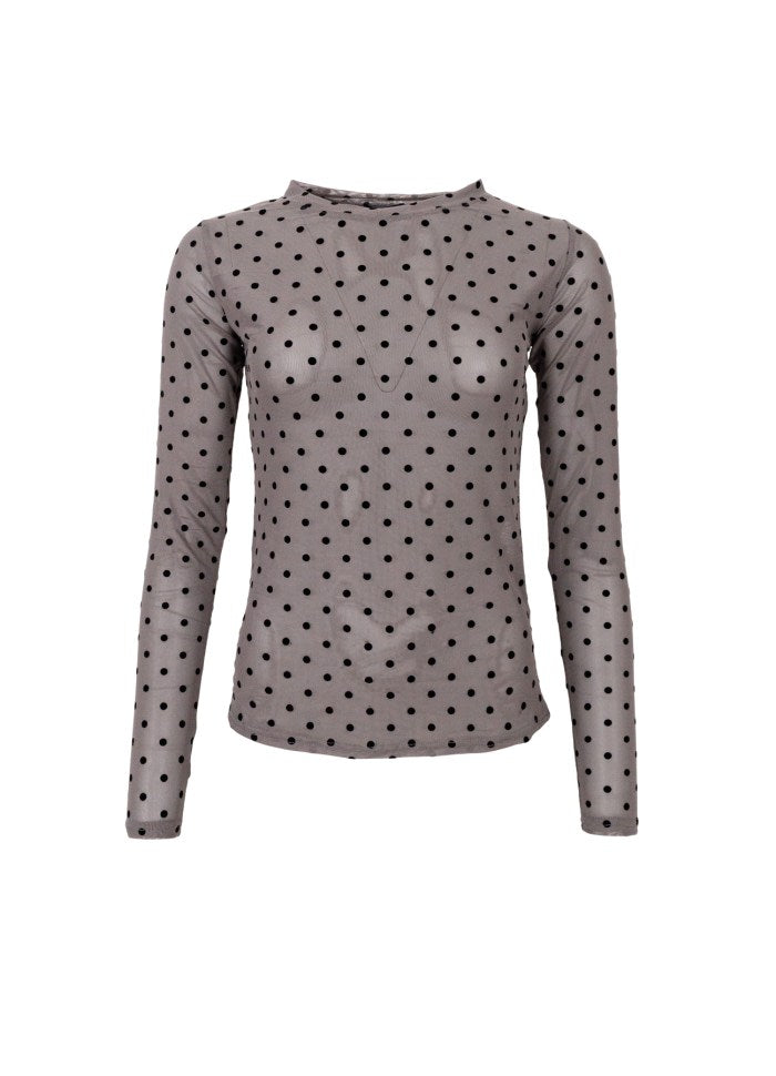 Jennie dotted mesh blouse grey