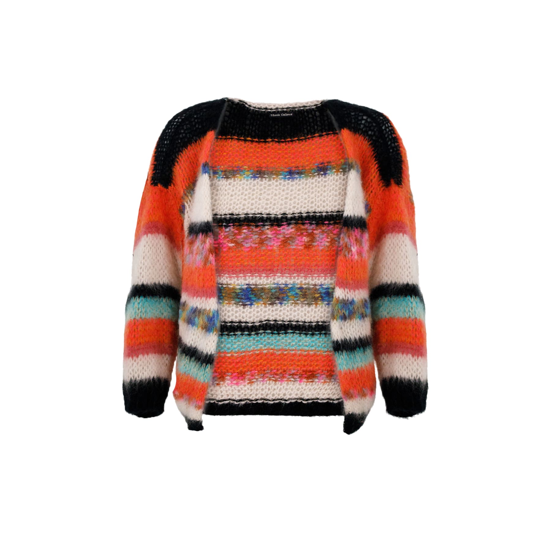 Adria multi striped cardigan orange multi