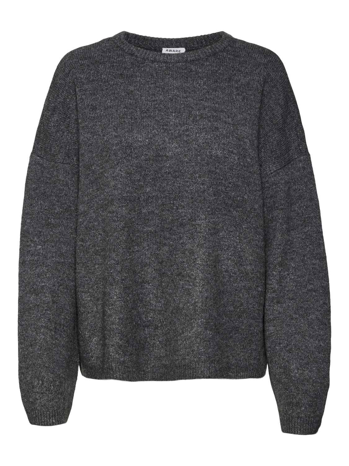 Gemma O-neck knit dark grey melange