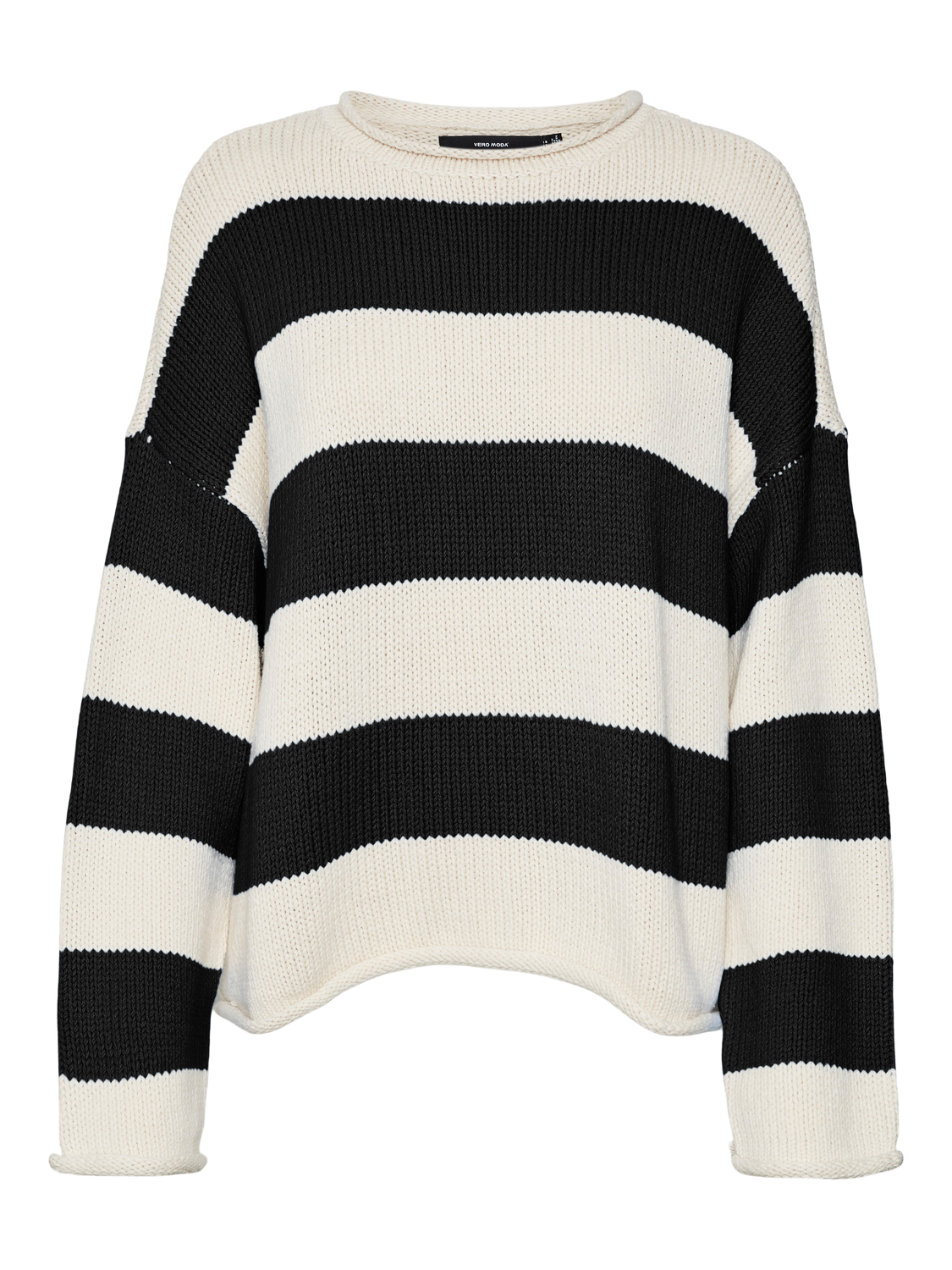 Leonora rolledge pullover birch/black stripes