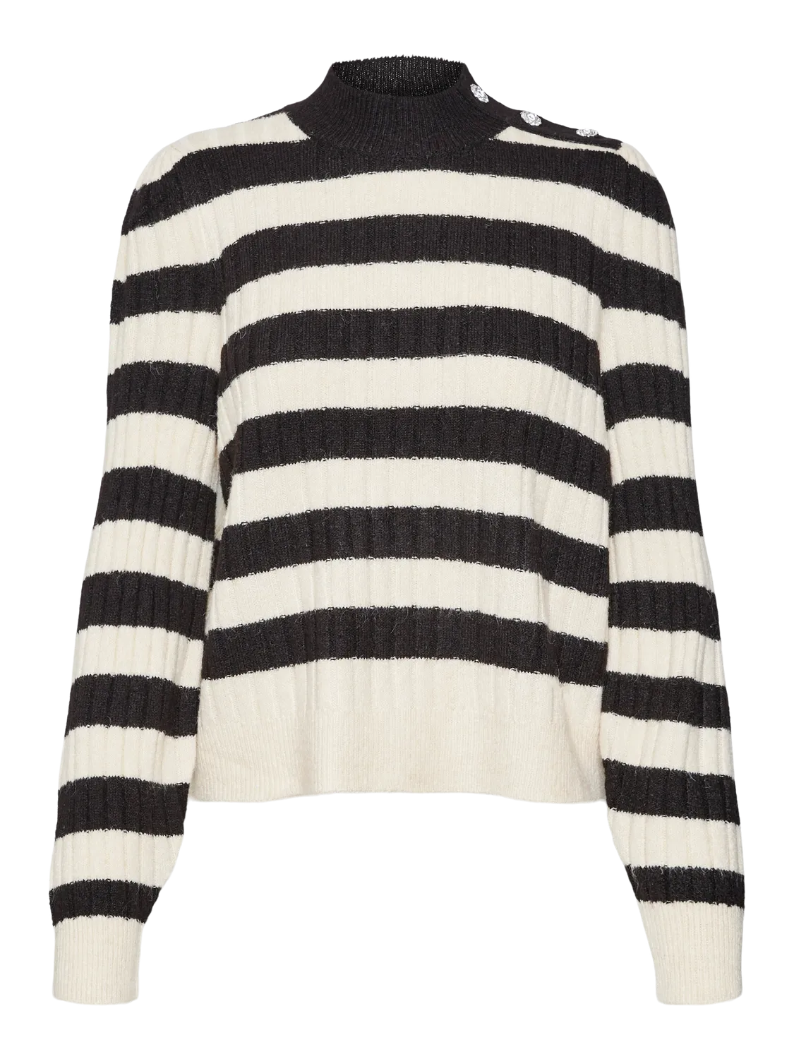 Elya LS highneck pullover black/stripes