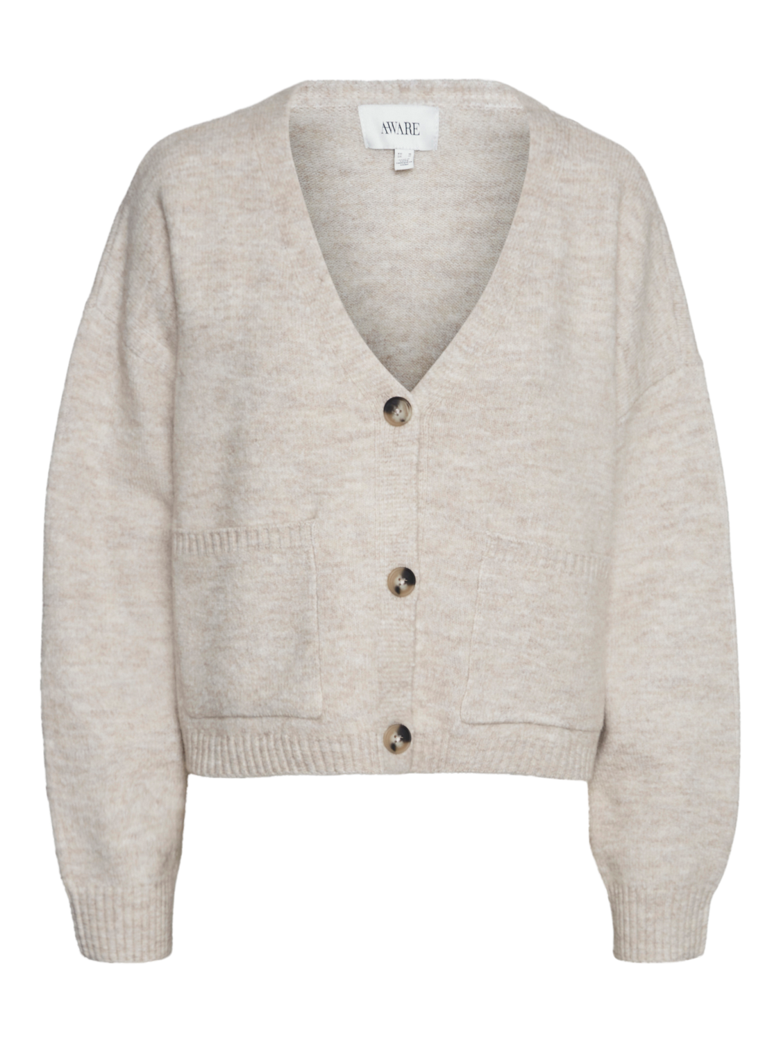 Gemma V-neck knit cardigan taupe plaza