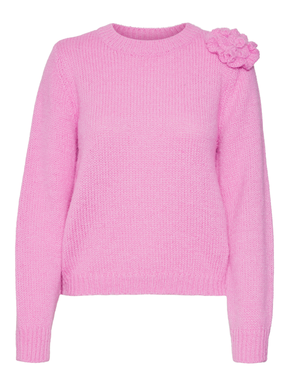 Adia o-neck flower pullover fuchsia pink