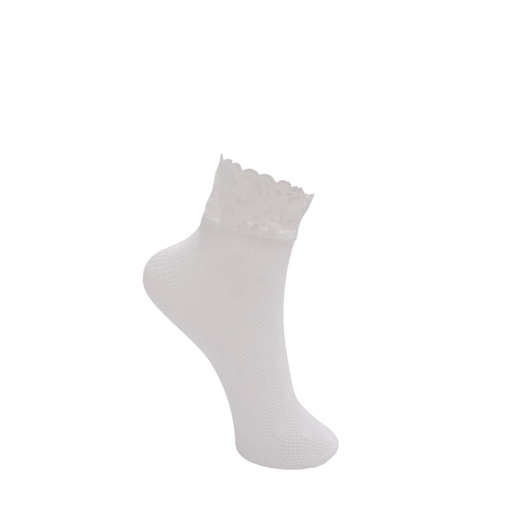 Tera Anclet Dot Sock - White