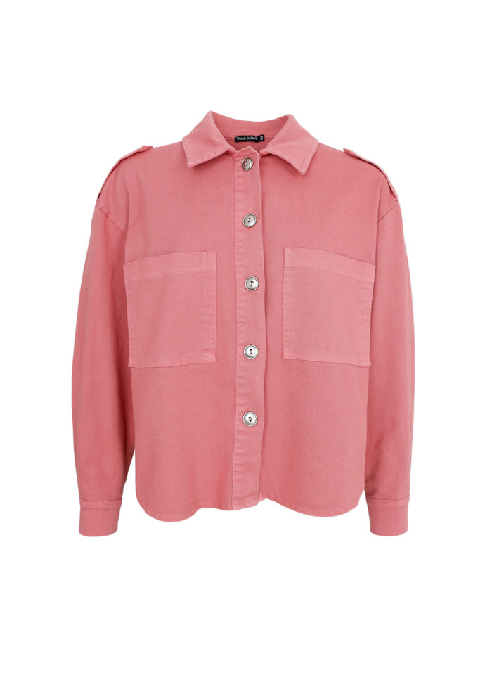 Tully shirt jacket dust rose