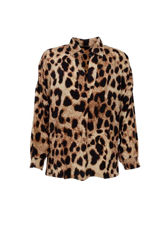 Luna kaftan blouse golden leopard